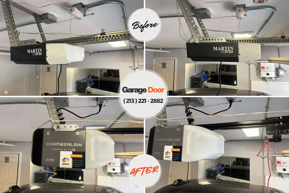 Before and after: garage door repair Ellettsville, IN
